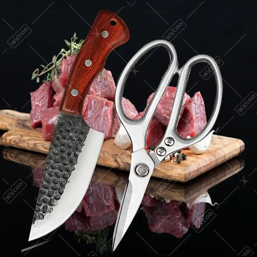China China Japanese Kitchen Scissors Knife Set Stainless Steel Butcher Knife Cooking Chef Knives for Duck Fish Chicken Bone Scissors