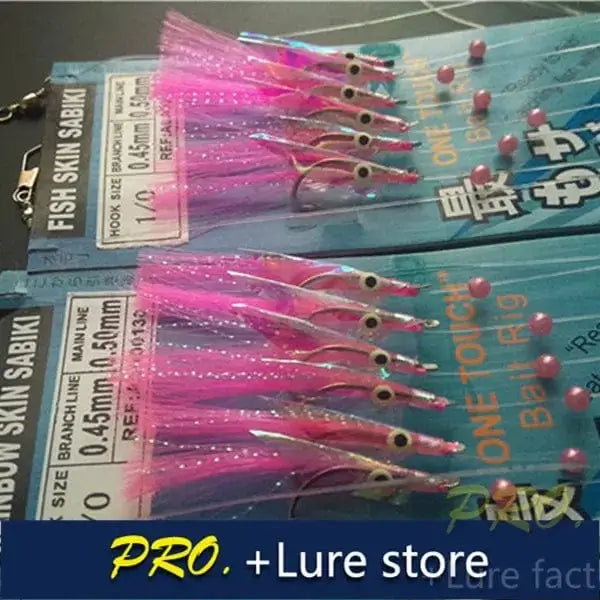 China China JYJ 10packs artificial fish skin sabiki lure carp fishing baits rainbow color fish skin sabiki fake bait for Spanish mackerel