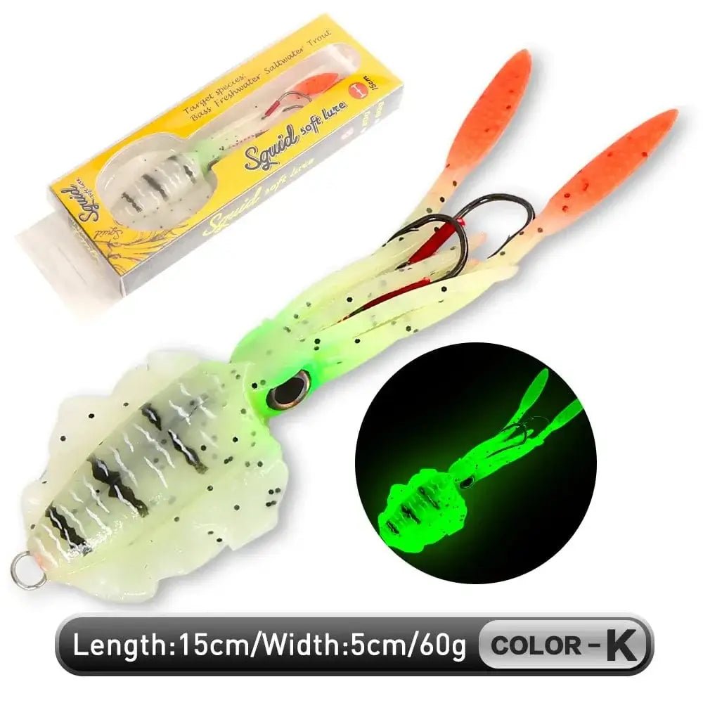 China China K 15cm 60g ZUKIBO Soft Squid Bait Fishing Trolling Lure Octopus Head Jigs 60g Luminous UV Squid Jig for Deep Sea Boat Fishing Wobblers Bait