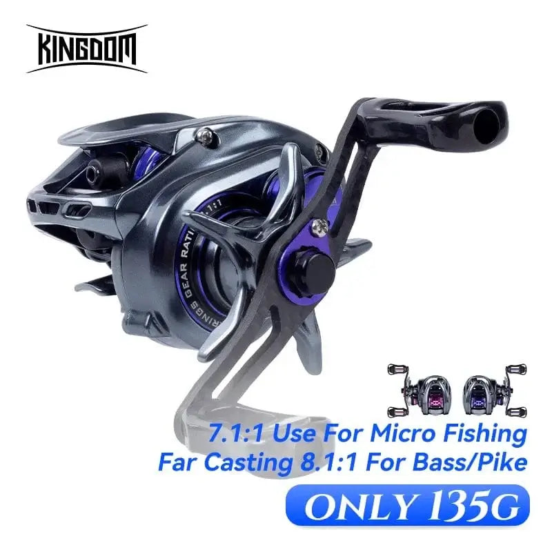 China China Kingdom Baitcasting Fishing Reel 135g Ultra Light Spool Bait 7.1:1 8.1:1 4kg Micro Monster Shallow Spool Light Game Coil