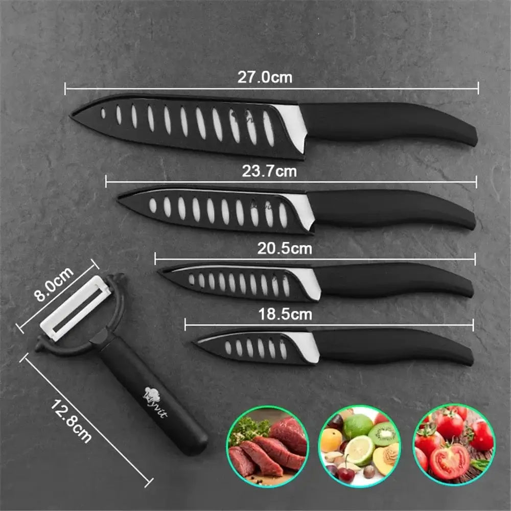 China China Kitchen Ceramic Knife Set 3 4 5 6 Inch Chef Knives with Sheaths White Zirconia Blade Sharp Rustproof Baby Food Vegetable Cooking