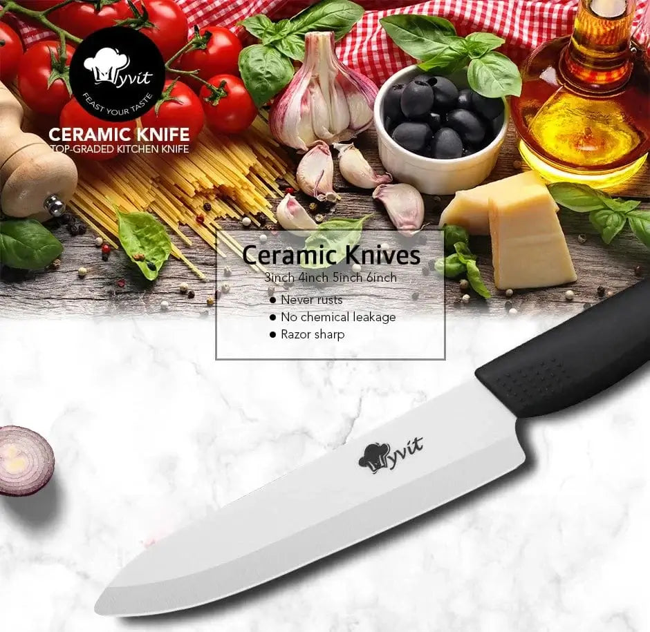China China Kitchen Ceramic Knife Set 3 4 5 6 Inch Chef Knives with Sheaths White Zirconia Blade Sharp Rustproof Baby Food Vegetable Cooking