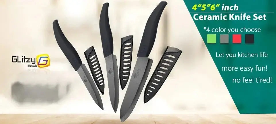 China China Kitchen Ceramic Knife Set 3 4 5 6 Inch Chef Knives with Sheaths White Zirconia Blade Sharp Rustproof Baby Food Vegetable Cooking