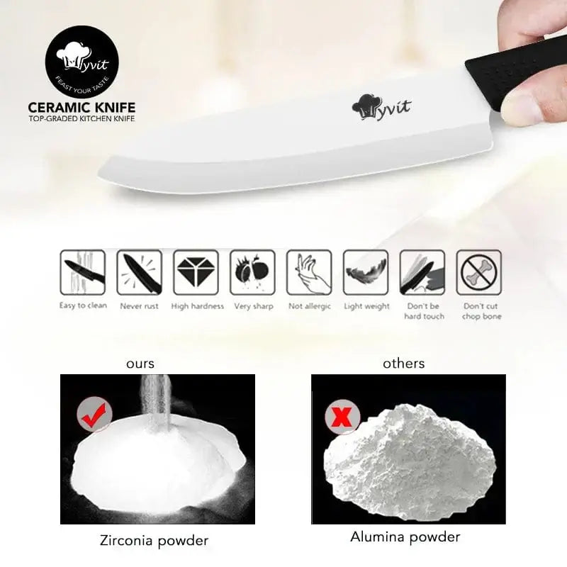 China China Kitchen Ceramic Knife Set 3 4 5 6 Inch Chef Knives with Sheaths White Zirconia Blade Sharp Rustproof Baby Food Vegetable Cooking