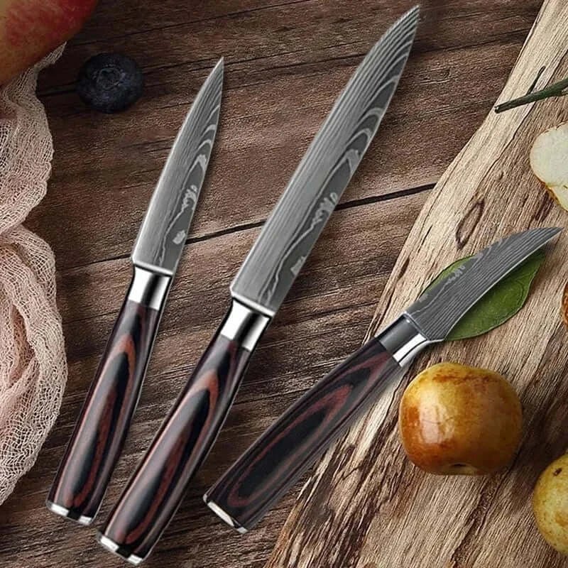 China China Kitchen Knife Chef Knives Meat Cleaver Fruit Vegetable Knife Slicing Knife Santoku Knife Damascus Pattern Cooking Cutter