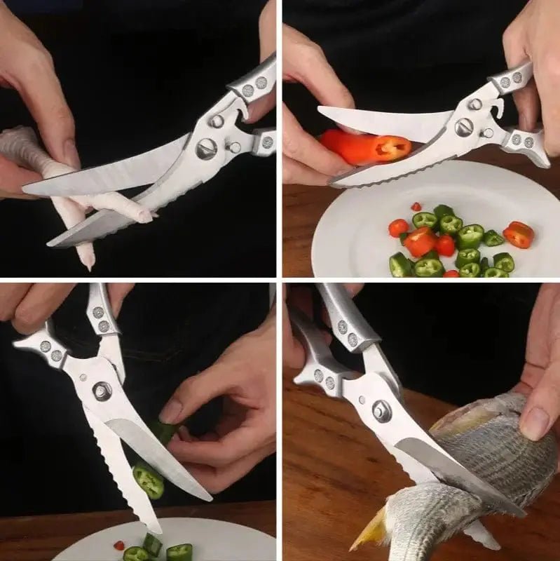 China China Kitchen Scissors Multifunctional Stainless Steel Food Scissors Chicken Bone Meat Fishing Crab Greens Cutting Trimming Scissors