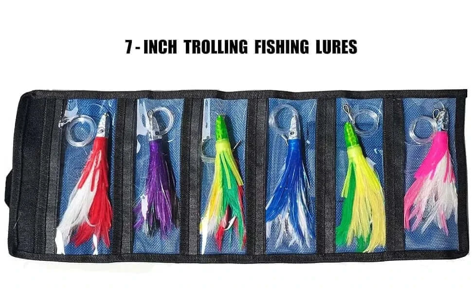 China China Kmucutie Set of 6 pcs 9 inch / 7 inch trolling Lure Marlin Tuna Dolphin Shark Big Game deep sea Fishing Lures Included Mesh Bag