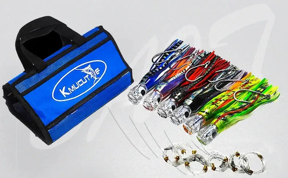 China China Kmucutie Set of 6 pcs 9 inch / 7 inch trolling Lure Marlin Tuna Dolphin Shark Big Game deep sea Fishing Lures Included Mesh Bag
