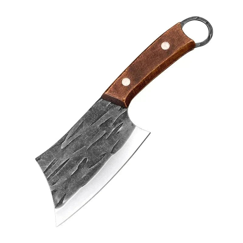 China China Knife 1pcs Meat Cleaver Kitchen Chef Knives Handmade Forged Stainless Steel Boning Butcher Knife Wooden Handle Kitchen Accessories