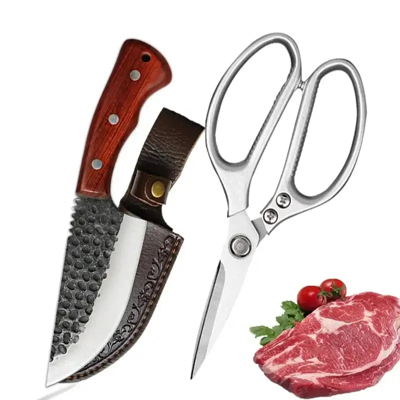 China China Knife Scissors Set Japanese Kitchen Scissors Knife Set Stainless Steel Butcher Knife Cooking Chef Knives for Duck Fish Chicken Bone Scissors