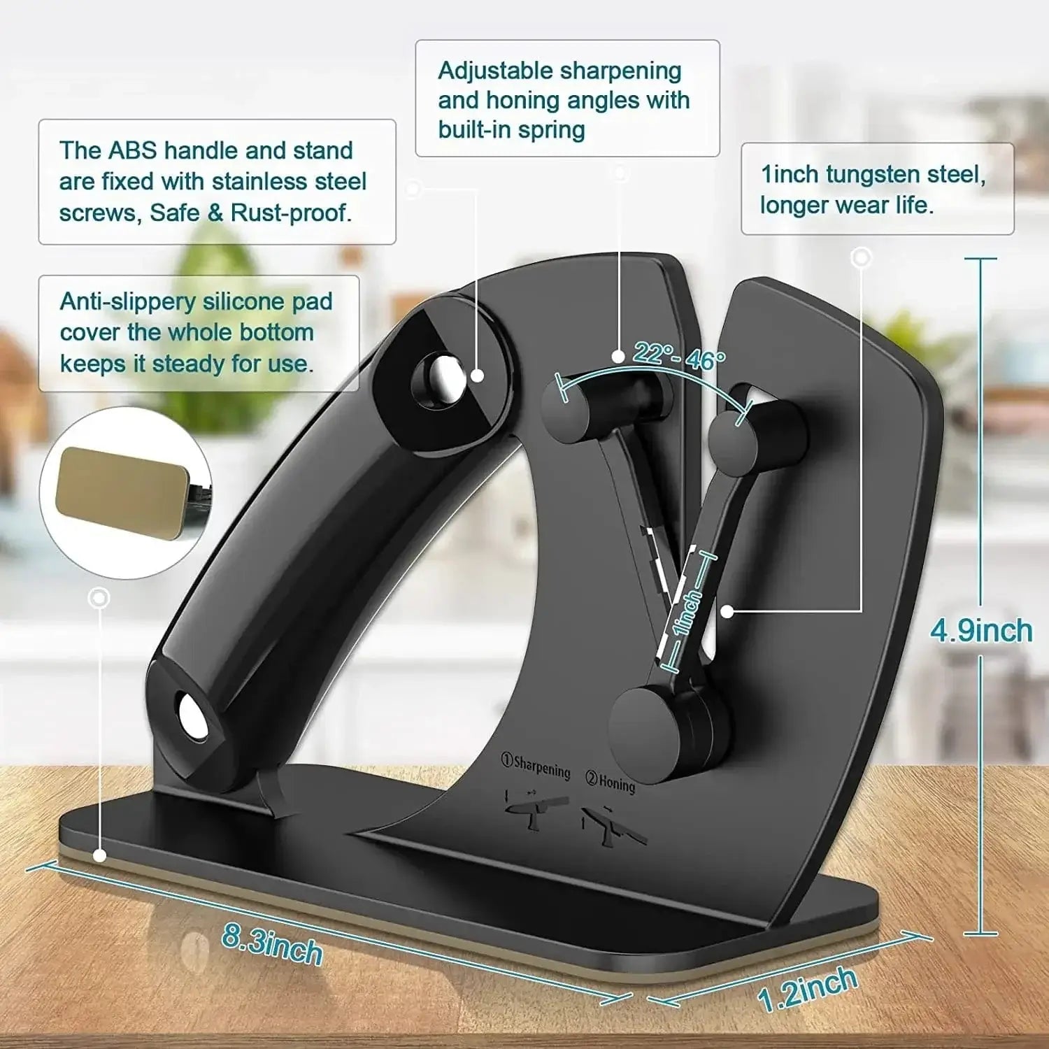 China China Knife Sharpener Household Multi-Functional Hand-Held Black Sharpening Stone Safe Sharpening Kitchen Tools Kitchen Supplies