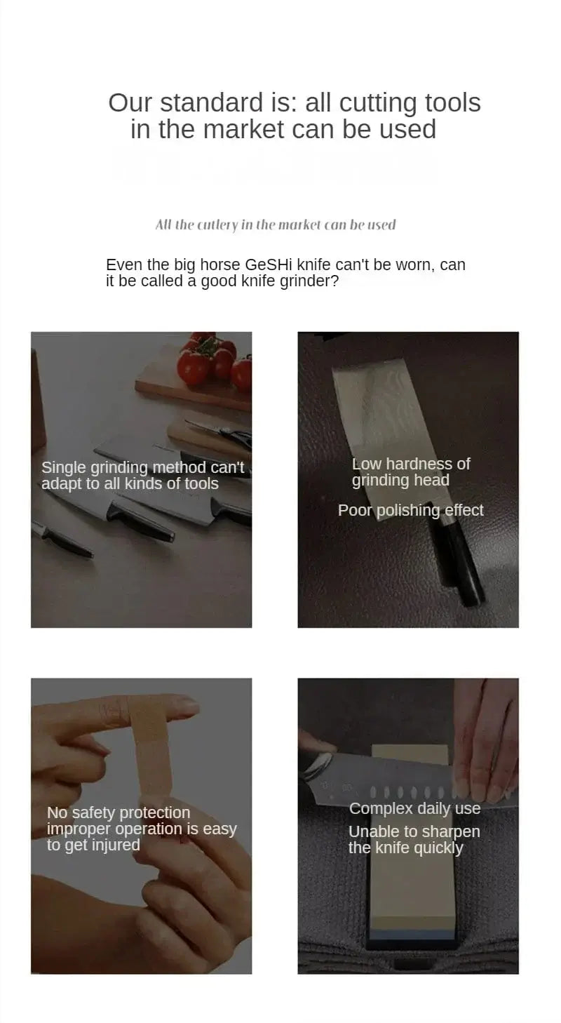 China China Knife Sharpener Household Multi-Functional Hand-Held Black Sharpening Stone Safe Sharpening Kitchen Tools Kitchen Supplies