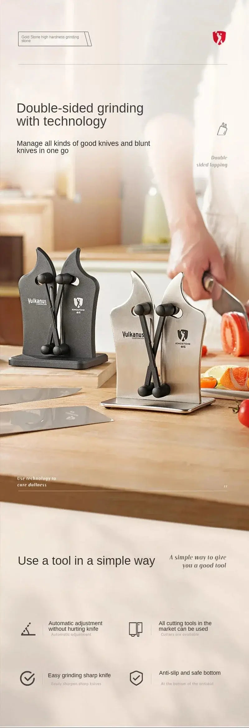 China China Knife Sharpener Household Multi-Functional Hand-Held Black Sharpening Stone Safe Sharpening Kitchen Tools Kitchen Supplies