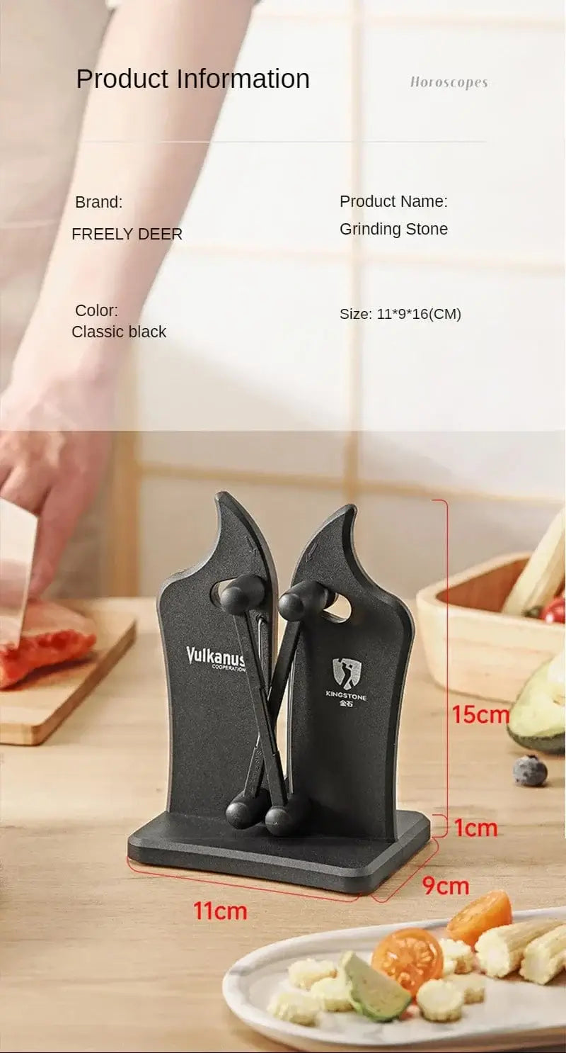 China China Knife Sharpener Household Multi-Functional Hand-Held Black Sharpening Stone Safe Sharpening Kitchen Tools Kitchen Supplies