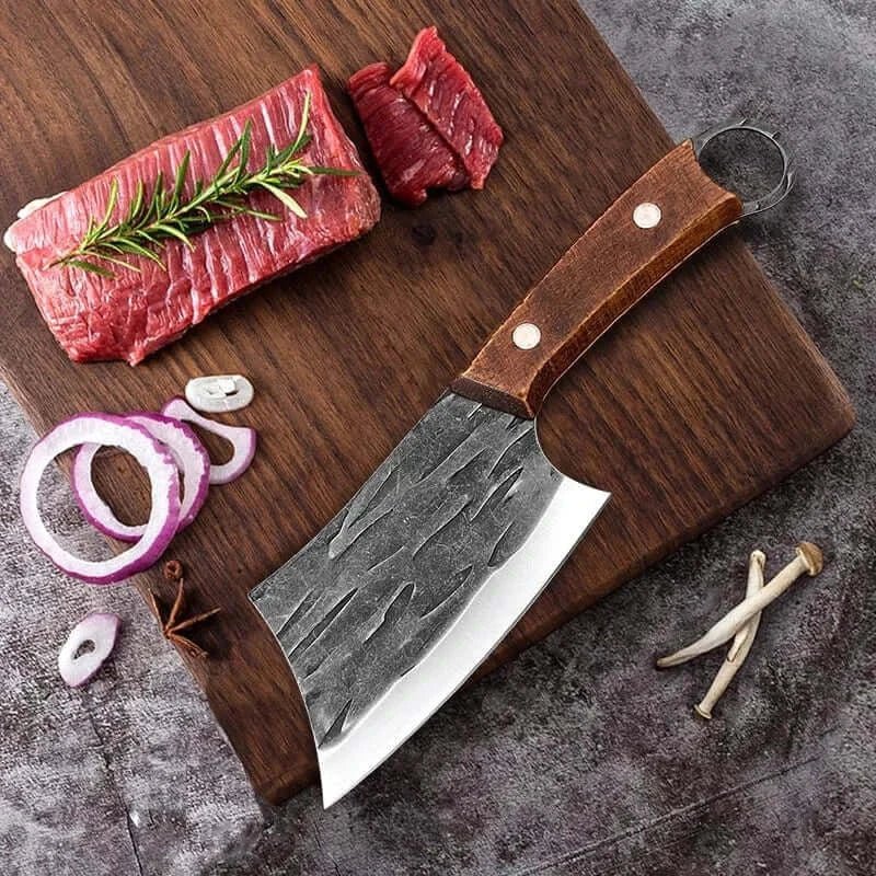 China China Knife Wood Handle Cleaver Knife Slicing Fish Meat Vegetable Kitchen Knives Stainless Steel Wood Handle Boning Butcher Knife Chef Cooking Tools