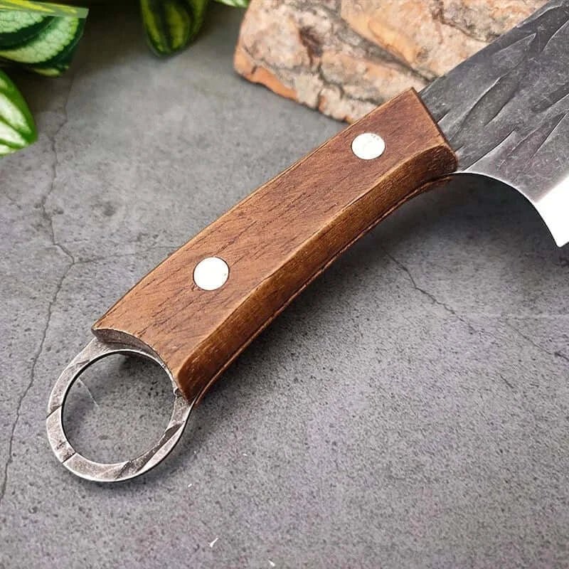 China China Knife Wood Handle Cleaver Knife Slicing Fish Meat Vegetable Kitchen Knives Stainless Steel Wood Handle Boning Butcher Knife Chef Cooking Tools