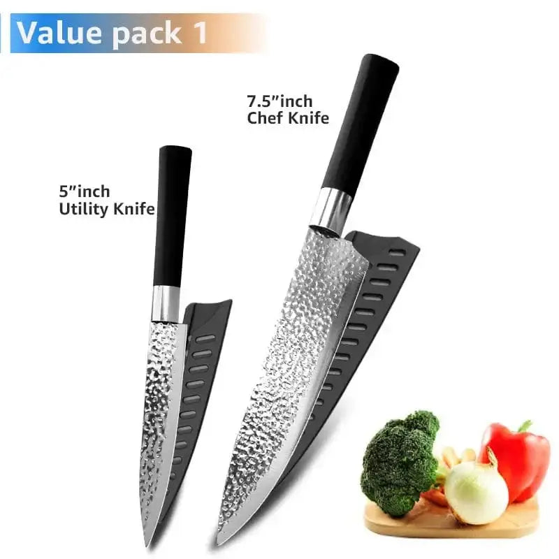 China China L / Russian Federation Chef knives 6 Set Professional Japanese Kitchen knives High Carban stainless steel Meat Cleaver Fruit Paring knife Chef Knife