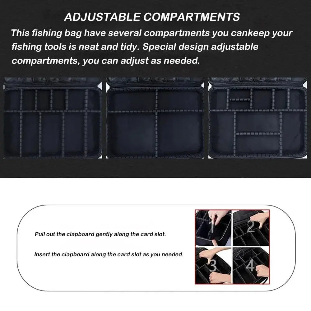 China China Large Fishing Tackle Bag Fishing Reel Waterproof Fishing Lure Bag Oxford Multi-function Storage Multi-layer Fishing Reel Case