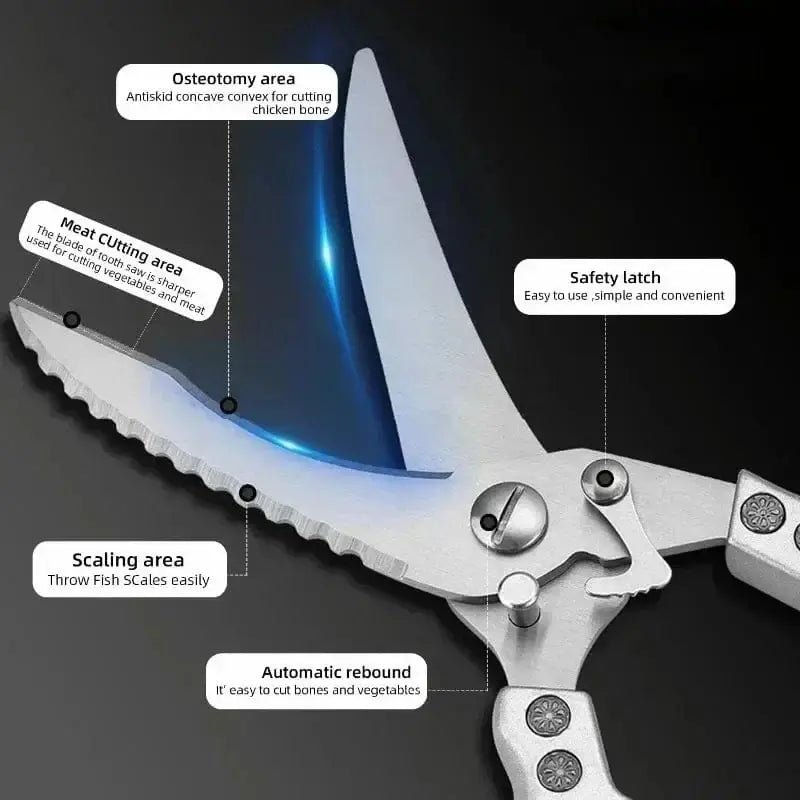 China China Laser Damascus Kitchen Knife Cleaver Meat Fruit Bread Knife Barbecue Boning Knife Cut Chicken Convenient Scissors Kitchen Knives