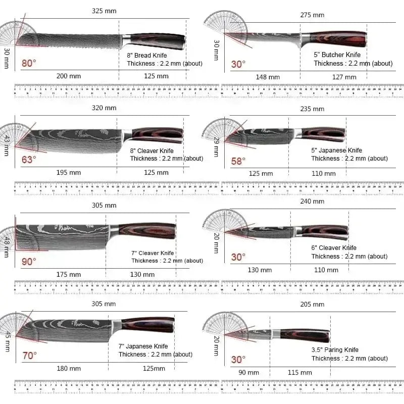 China China Laser Damascus Kitchen Knife Cleaver Meat Fruit Bread Knife Barbecue Boning Knife Cut Chicken Convenient Scissors Kitchen Knives
