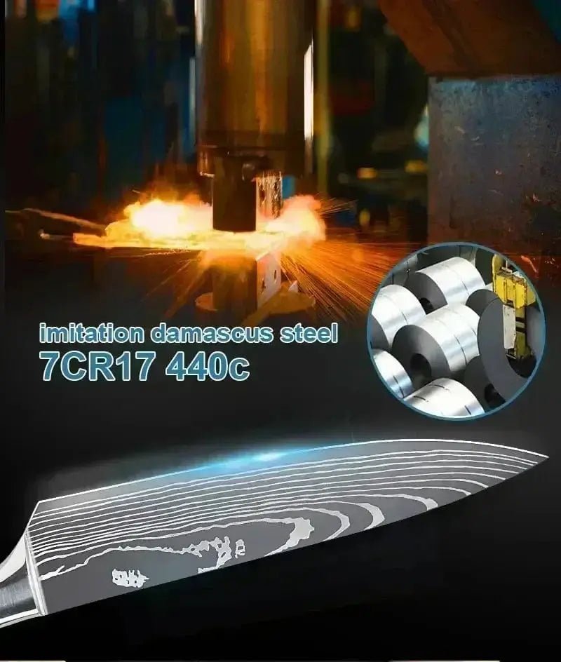 China China Laser Damascus Kitchen Knife Cleaver Meat Fruit Bread Knife Barbecue Boning Knife Cut Chicken Convenient Scissors Kitchen Knives