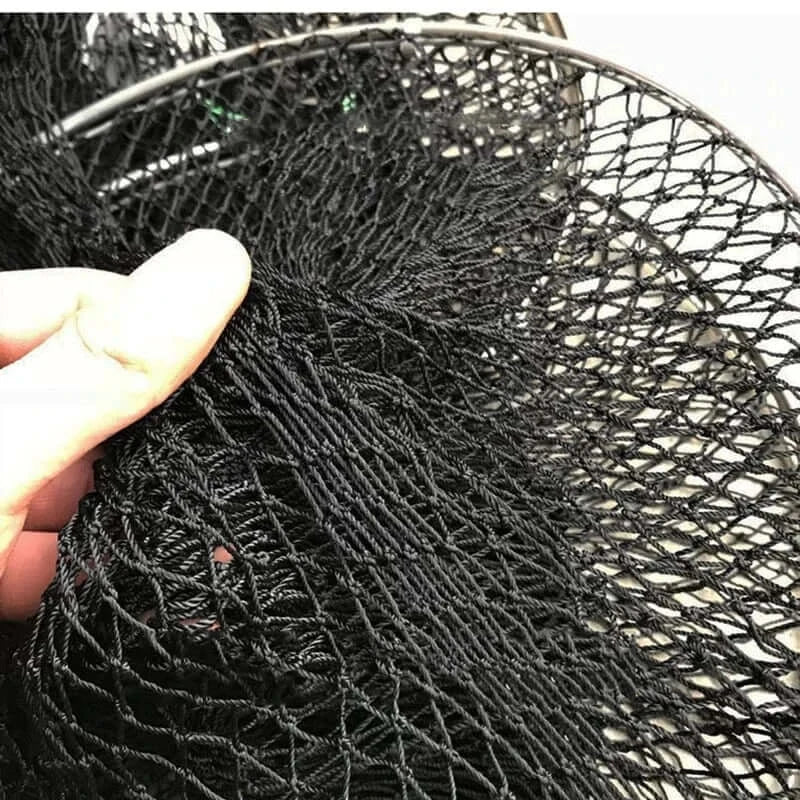 China China Lawaia Folding Fishing Nets Cage Strong Black Braided Wire Small Mesh Hand Net Quick-drying Fish Bag Stainless Steel Mesh Rings
