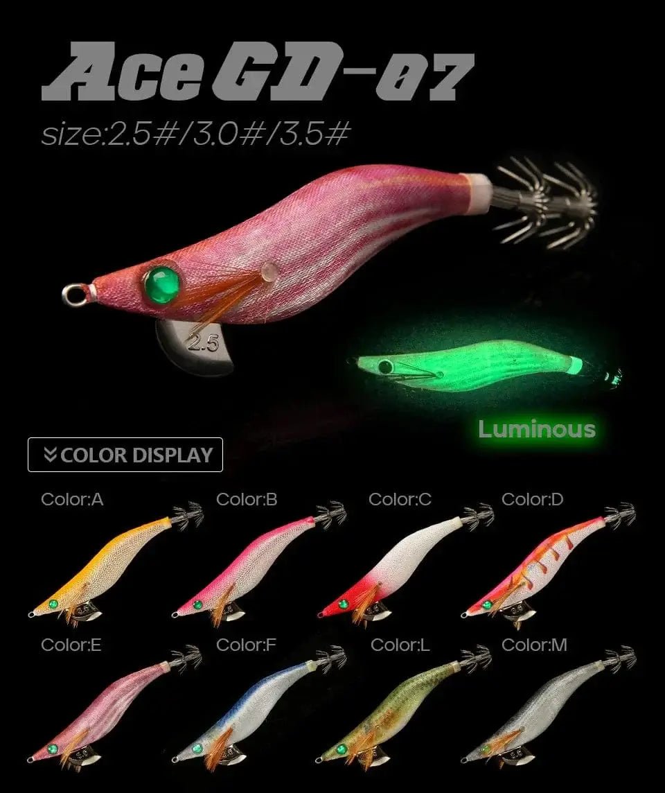 China China LETOYO 2.5-3.5# squid bait Luminous squid Jig Fishing Lure Artificial bait For Webfoot Octopus Cuttlefish sea fishing lure