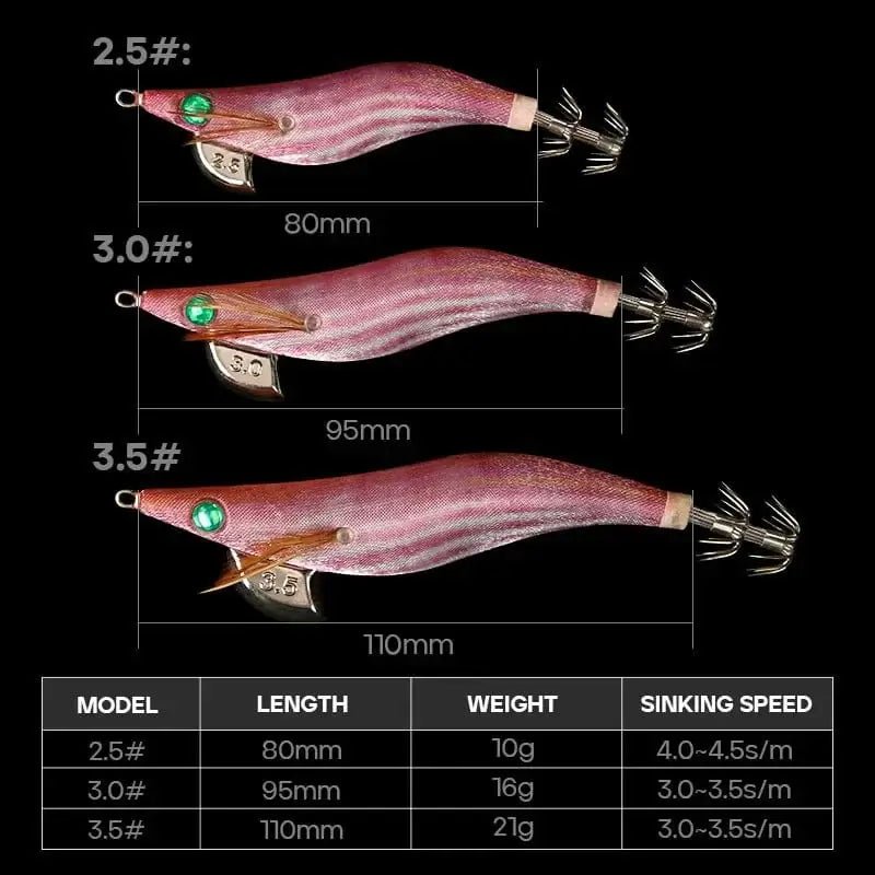 China China LETOYO 2.5-3.5# squid bait Luminous squid Jig Fishing Lure Artificial bait For Webfoot Octopus Cuttlefish sea fishing lure