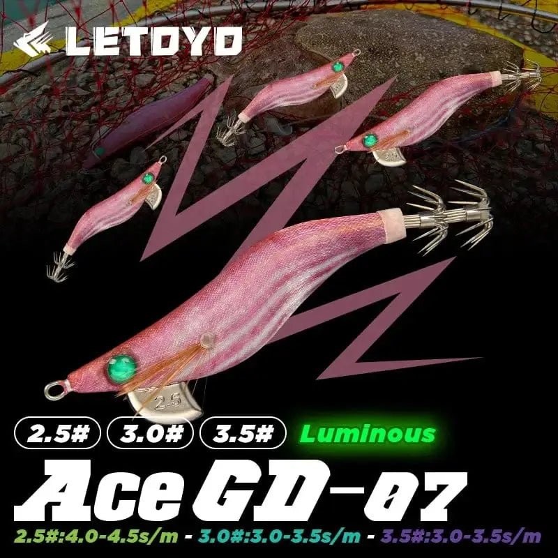China China LETOYO 2.5-3.5# squid bait Luminous squid Jig Fishing Lure Artificial bait For Webfoot Octopus Cuttlefish sea fishing lure