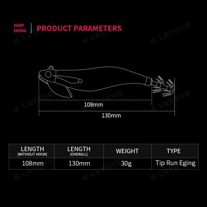 China China LETOYO Luminous Plating squid bait tip run sinker eging squid jig Artificial baits Cuttlefish Octopus EGI Sea Fishing lures