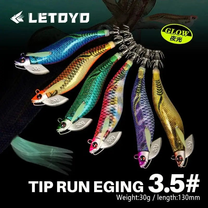 China China LETOYO Luminous Plating squid bait tip run sinker eging squid jig Artificial baits Cuttlefish Octopus EGI Sea Fishing lures