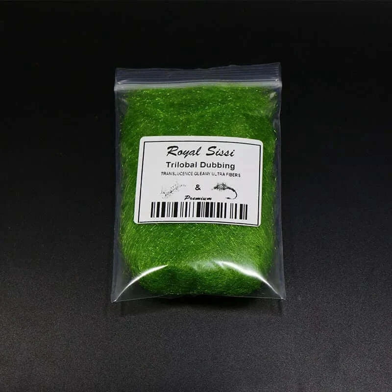 China China light olive green 12 optional colors trilobal dubbing fly tying antron dubs translucence gleamy dubbing materials crystal czech buggy nymph dubs