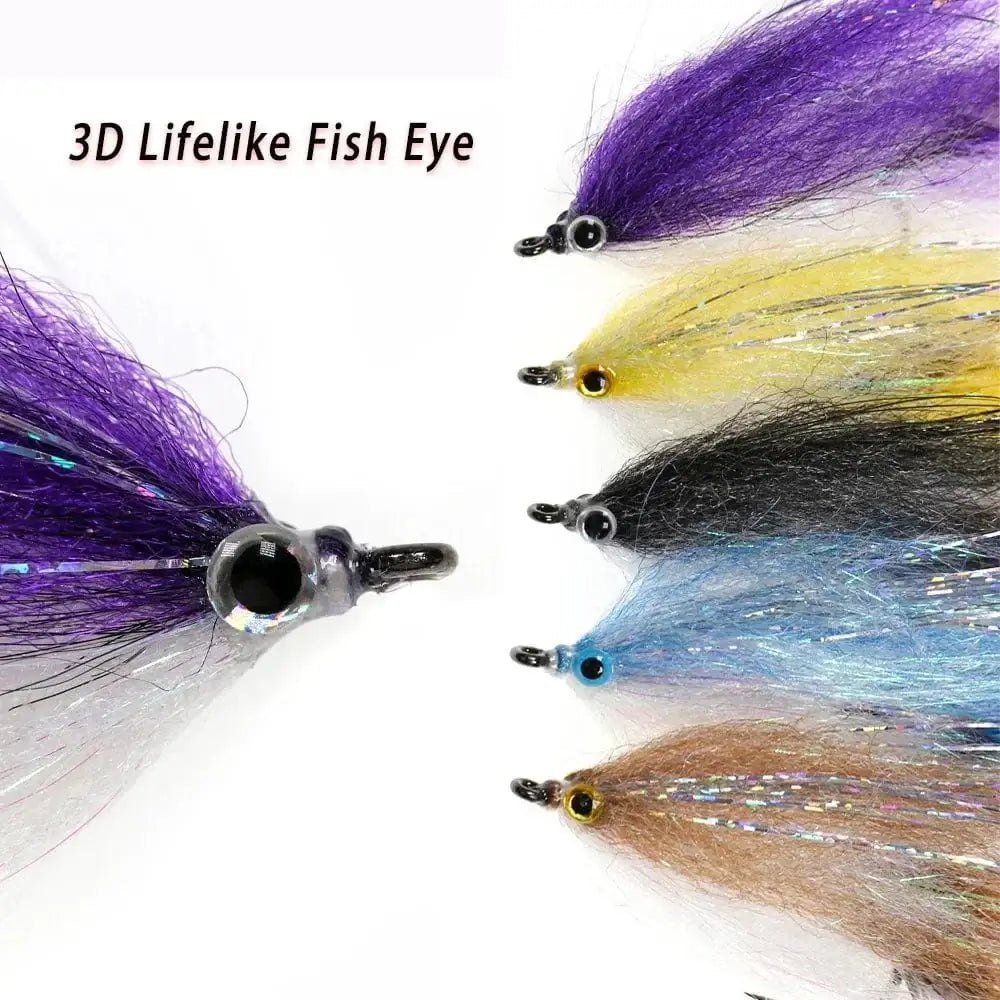 China China LIONRIVER Saltwater Streamer Flies Flash Tinsel EP Silky Fibers Fish Salmon Bass Pike Trout Fishing Artificial Lure Baits Tackel
