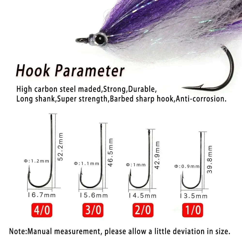 China China LIONRIVER Saltwater Streamer Flies Flash Tinsel EP Silky Fibers Fish Salmon Bass Pike Trout Fishing Artificial Lure Baits Tackel