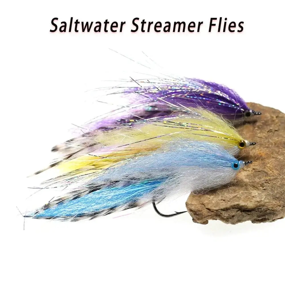 China China LIONRIVER Saltwater Streamer Flies Flash Tinsel EP Silky Fibers Fish Salmon Bass Pike Trout Fishing Artificial Lure Baits Tackel