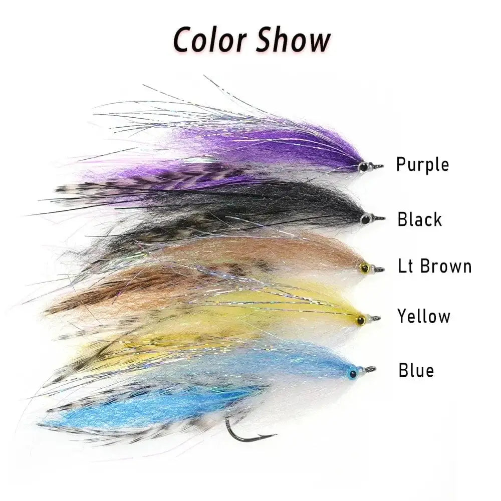 China China LIONRIVER Saltwater Streamer Flies Flash Tinsel EP Silky Fibers Fish Salmon Bass Pike Trout Fishing Artificial Lure Baits Tackel