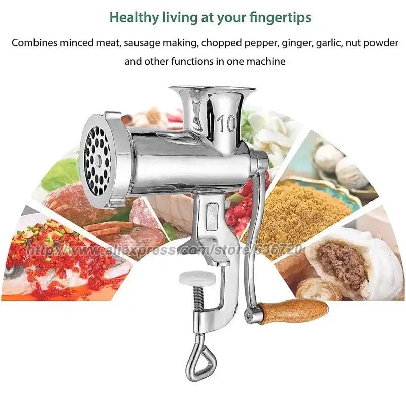 China China Manual Meat Grinder Stainless Steel Hand Crank Meat Grinding Machine Sausage Stuffer Filler Household Pork Mincer Sausage Maker