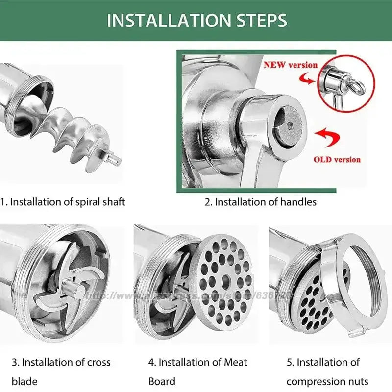 China China Manual Meat Grinder Stainless Steel Hand Crank Meat Grinding Machine Sausage Stuffer Filler Household Pork Mincer Sausage Maker