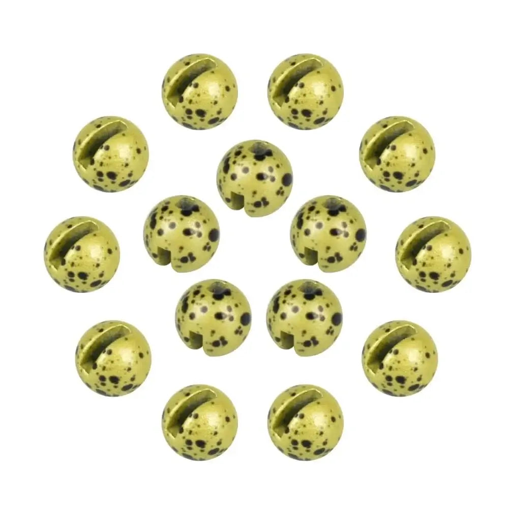 China China Matte yellow black / 3.8mm Elite TG 50pcs Tungsten Slotted Beads 2.5mm-3.8mm Trout Panfish Hook Fly Tying Bead Material Multi-Color Fly Fishing Tackel