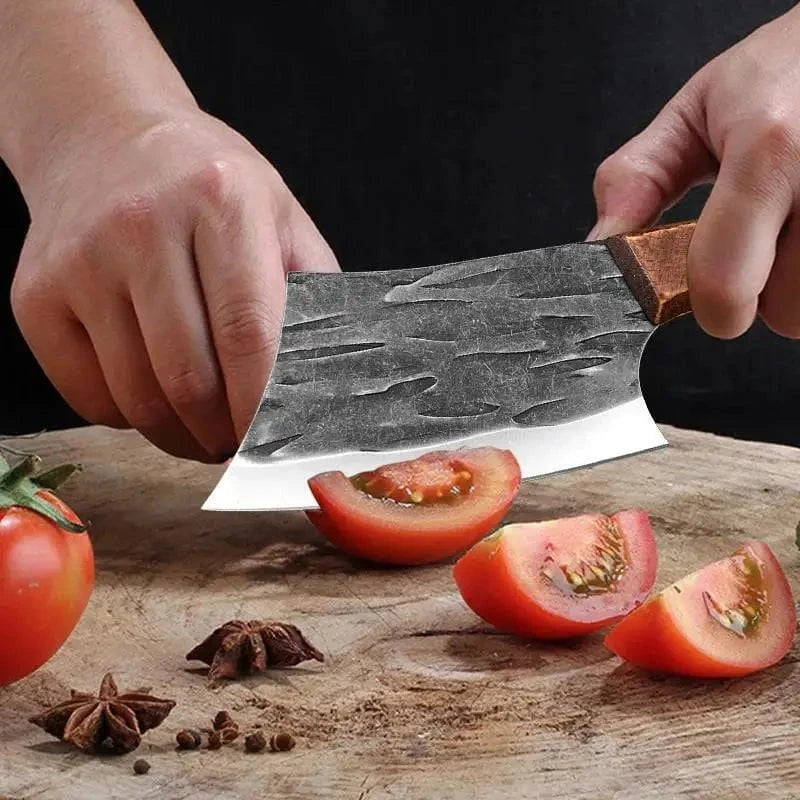 China China Meat Cleaver Kitchen Chef Knives Handmade Forged Stainless Steel Boning Butcher Knife Wooden Handle Kitchen Accessories
