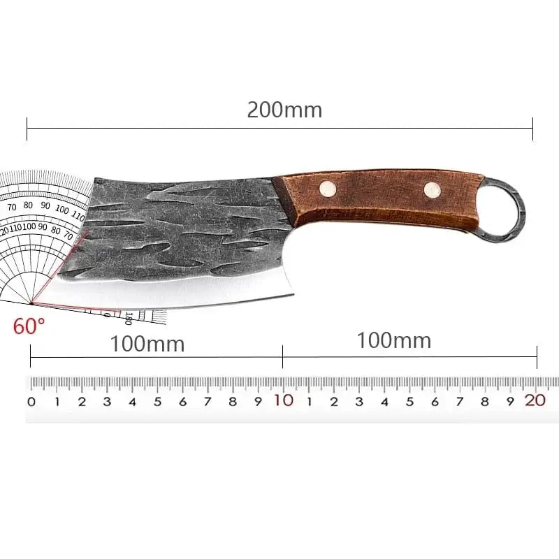 China China Meat Cleaver Kitchen Chef Knives Handmade Forged Stainless Steel Boning Butcher Knife Wooden Handle Kitchen Accessories