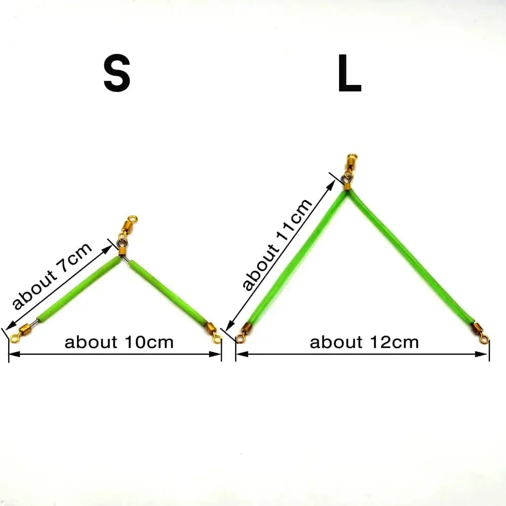 China China MNFT 6Pcs Luminous Stainless Steel Anti Tangle Booms With Swivel Hook Lure Connector Supplies Sea /Boat Fishing Tackle