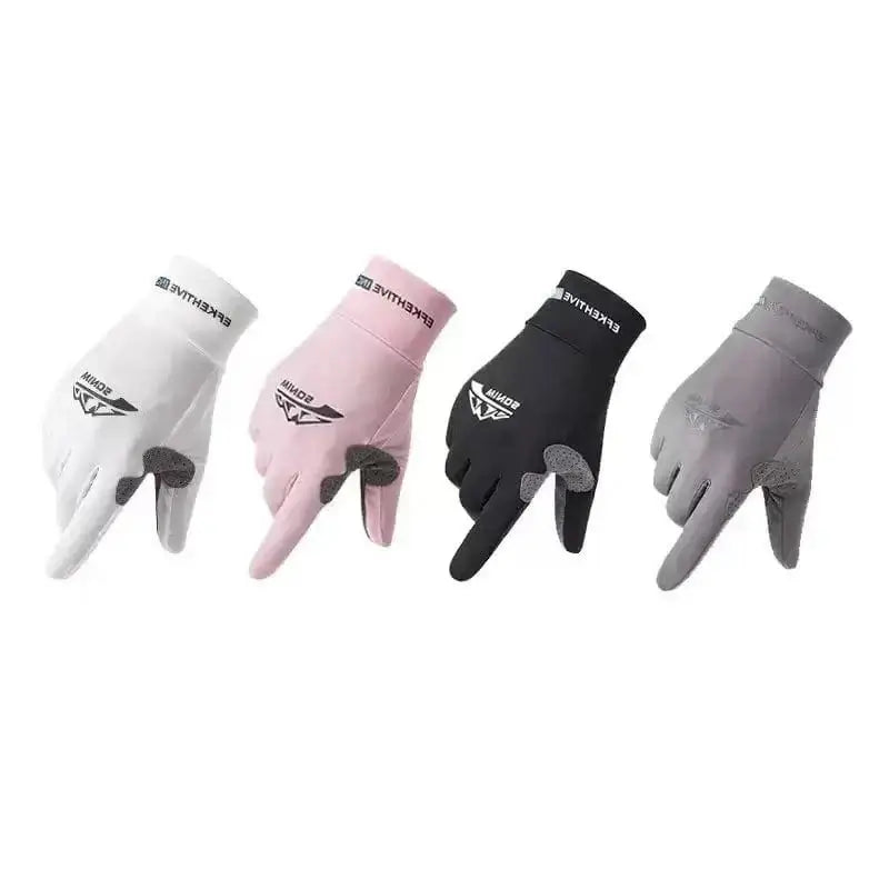 China China New Fashion Ice Silk Gloves Men's Summer Thin Outdoor Riding Anti Slip Sunscreen Full Finger Fishing Gloves Kayak Rowing Gloves