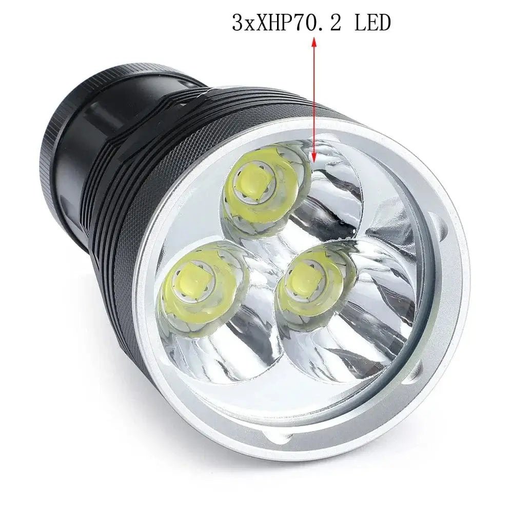 China China New Powerful Waterproof 200M Depth Diving Flashlight 3 x XHP70.2 Super Bright LED Professional Dive Underwater Tactical Torch