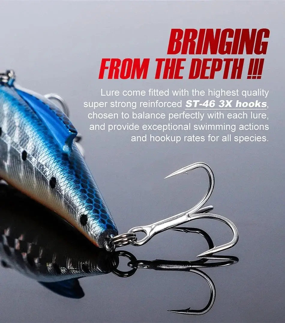 China China Noeby 3pcs VIB Fishing Lure 90mm 33g Rattling Variable Sinking Bait Wobblers Seawater Crankbait Pike Winter Fishing Tackle