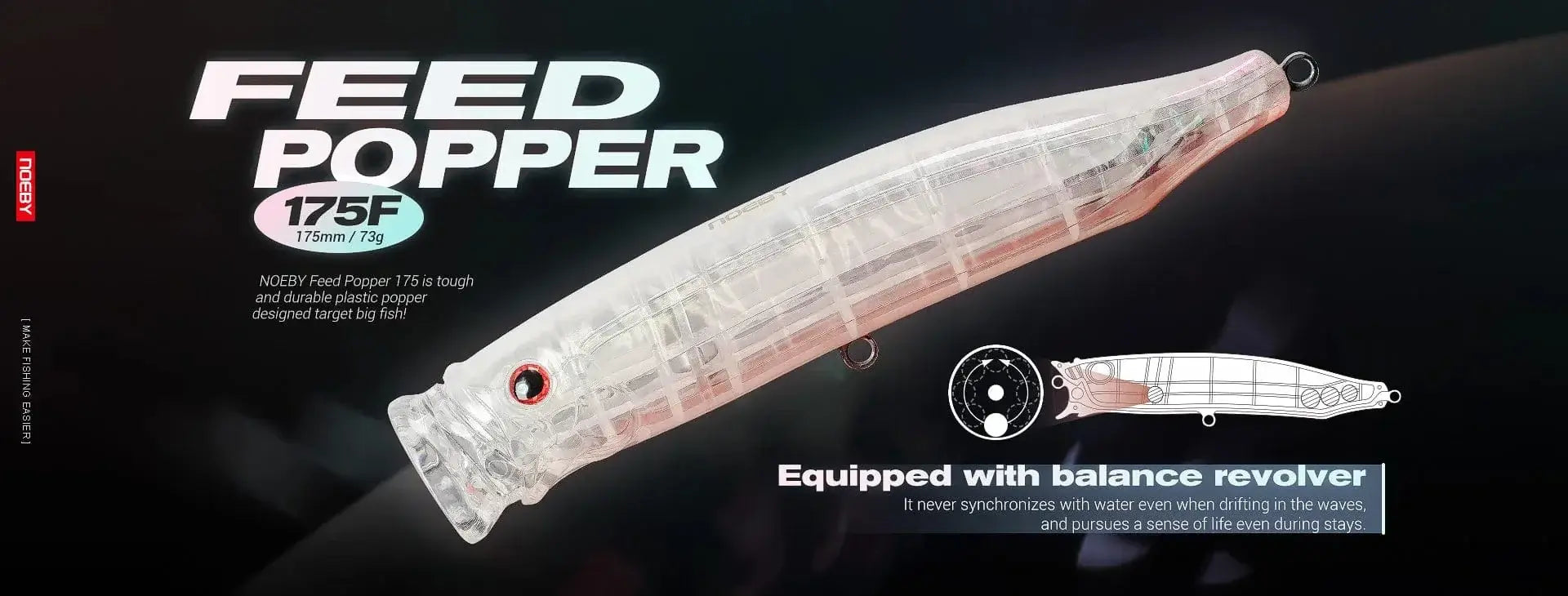 China China NOEBY Popper Fishing Lures 120mm 41g 190mm 129g Topwater Bubble Baits Jet Popper Wobblers for GT Tuna Big Game Fishing Lure