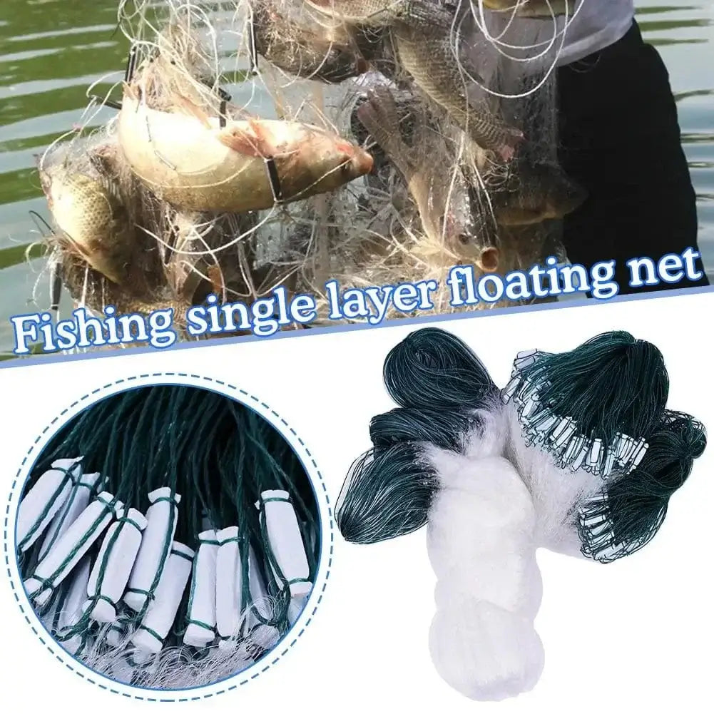 China China One Layer Fishing Net Single Mesh Nylon Float Accessories Fishing Gill Net Hand Monofilament Casting Trap Net Fishi W8U8