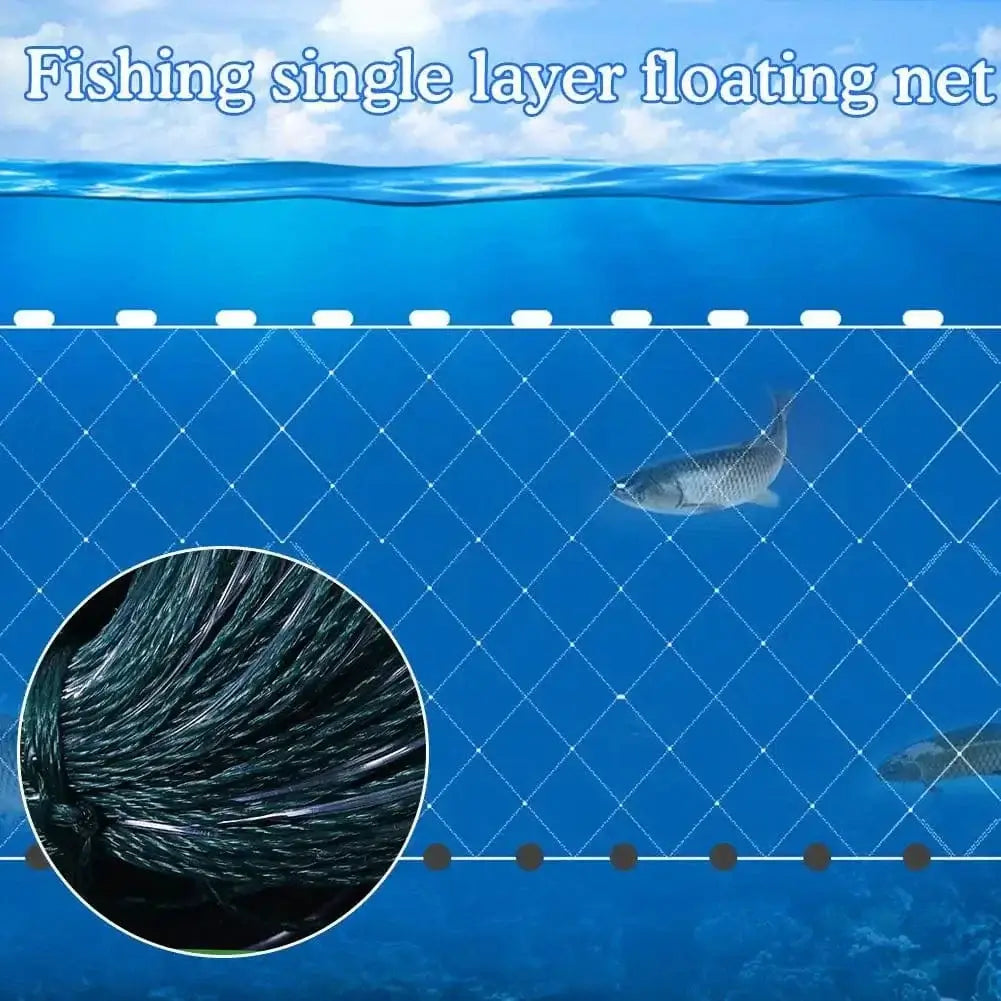 China China One Layer Fishing Net Single Mesh Nylon Float Accessories Fishing Gill Net Hand Monofilament Casting Trap Net Fishi W8U8