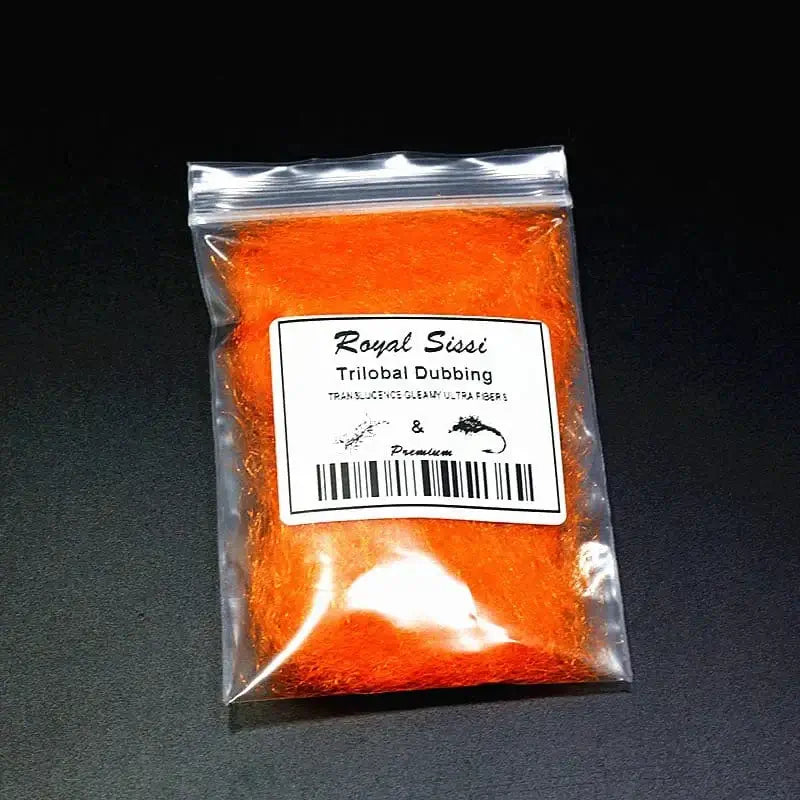 China China Orange 12 optional colors trilobal dubbing fly tying antron dubs translucence gleamy dubbing materials crystal czech buggy nymph dubs