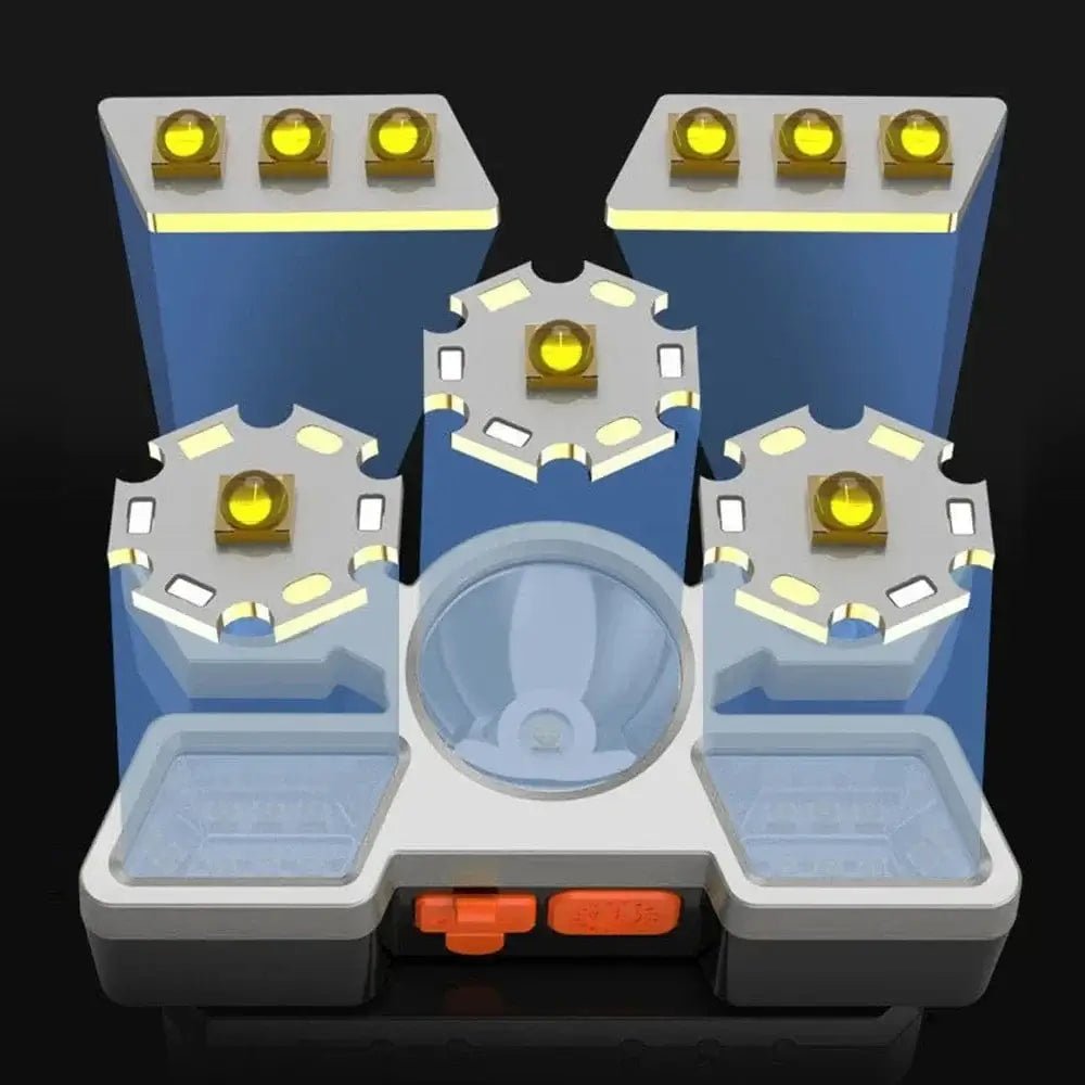 China China Outdoor High brightness 5LED Headset flashlight Outdoor household portable USB rechargeable Fishing miner lamp Strong headlight